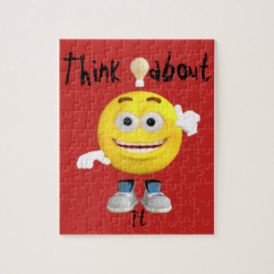 Cute Thinking Emoji Jigsaw Puzzle