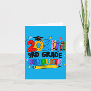 Cute Third Grade Graduation 2026 Crayons Kids Boys Card