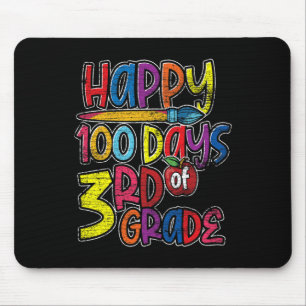 Cute Third Grade Student Kids Gift 100 Days Of Sch Mouse Pad