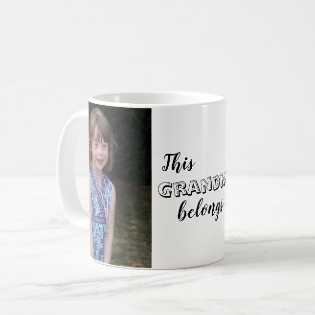 Cute This Grandma Belongs to Custom Photo Coffee Mug (Front Left)