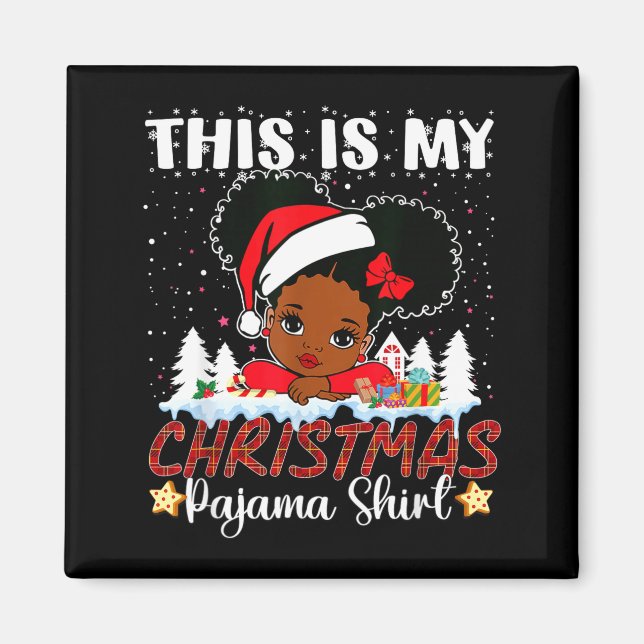 Cute This Is My Christmas Pajama Black African Ame Magnet (Front)