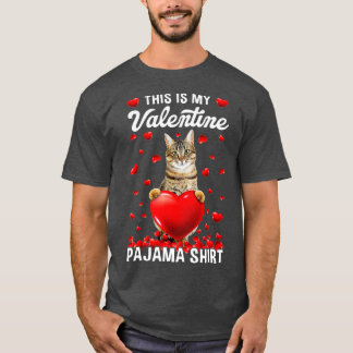 Cute This Is My Valentine Pajama Cat Kitten Cat Lo T-Shirt