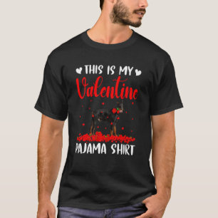 Cute This Is My Valentine Pajama Doberman Dog Pupp T-Shirt