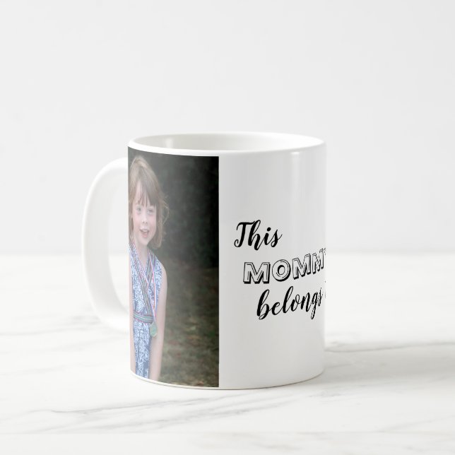 Cute This Mummy Belongs to Custom Photo Coffee Mug (Front Left)