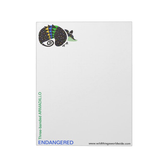 Cute - Three banded ARMADILLO -  Notepad (Rotated)