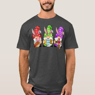 Cute Three Gnome Easter Day Bunny Egg Spring Women T-Shirt