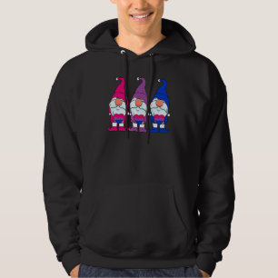 Cute Three Gnomes Bisexual Flag Bisexuality Pride Hoodie