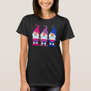 Cute Three Gnomes Bisexual Flag Bisexuality Pride T-Shirt