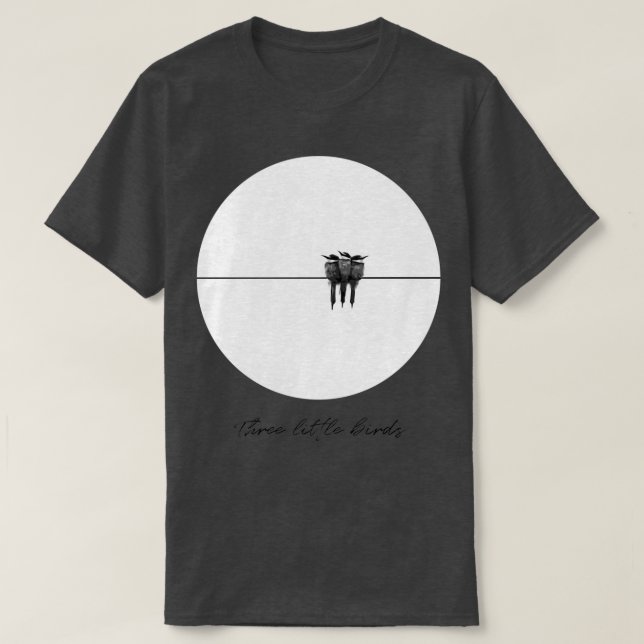 Cute Three Little Birds design T-Shirt (Design Front)