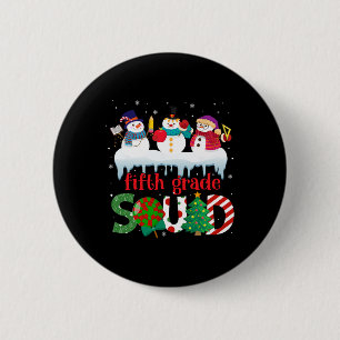 Cute Three Snowman Teacher Kids Fifth Grade Squad  6 Cm Round Badge