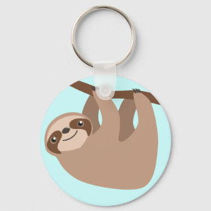 Cute Three-Toed Sloth Key Ring