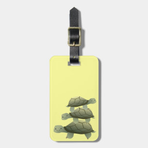 Cute Three Tutles Stacked Terrapin Luggage Tag