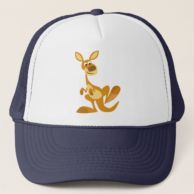 Cute Thumping Cartoon Kangaroo Hat (Front)