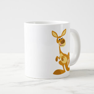 Cute Thumping Cartoon Kangaroo Jumbo Mug