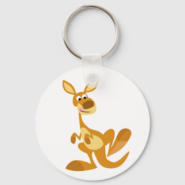 Cute Thumping Cartoon Kangaroo Keychain (Front)