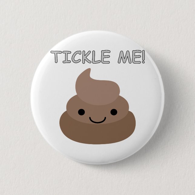 Cute Tickle Me Poop Emoji 6 Cm Round Badge (Front)
