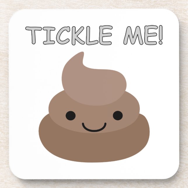 Cute Tickle Me Poop Emoji Coaster (Front)
