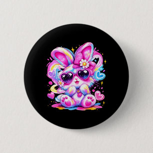Cute Tie Dye Bunny Easter Kawaii Rabbit Men Women 6 Cm Round Badge