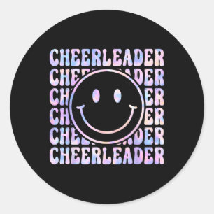 Cute Tie Dye Cheerleading For Cheerleader Squad Ch Classic Round Sticker