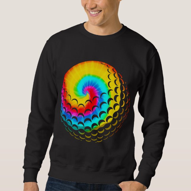 Cute Tie Dye Golf Gift Men Women Funny Rainbow Col Sweatshirt (Front)