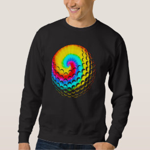 Cute Tie Dye Golf  Men Women  Rainbow Coloured Bal Sweatshirt
