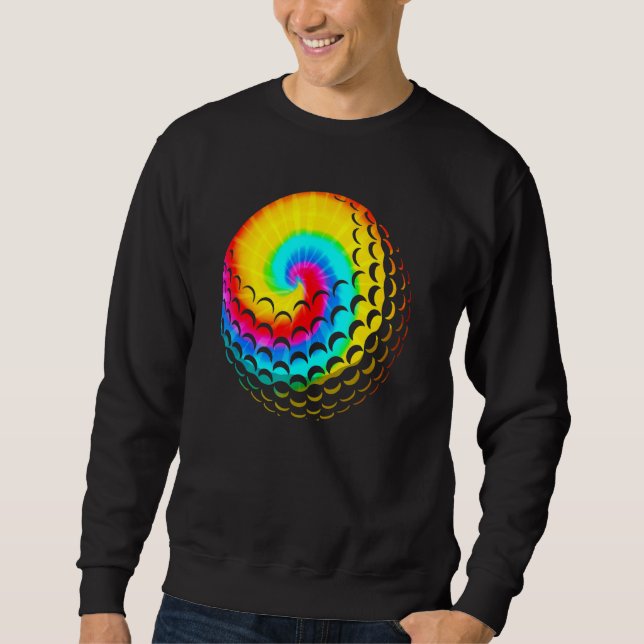 Cute Tie Dye Golf  Men Women  Rainbow Coloured Bal Sweatshirt (Front)