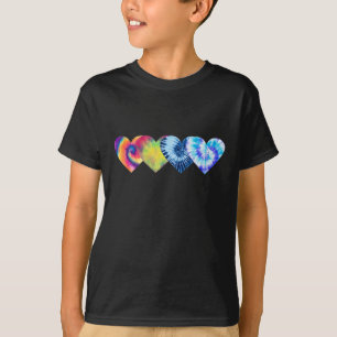 Cute Tie Dye Hearts Valentines Day T-Shirt