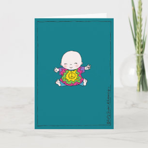Cute Tie Dye Peace Baby "Hippie Birthday" Card