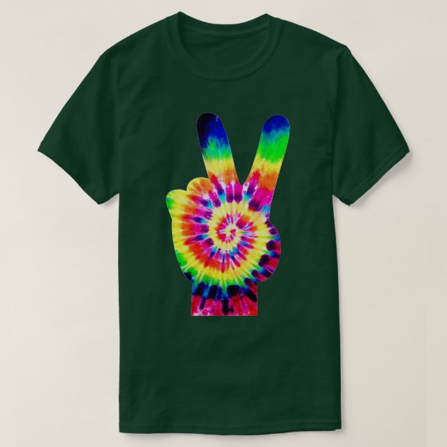 Cute Tie Dye Peace Sign Love  Not War For Mens Wom T-Shirt (Design Front)