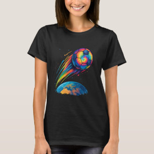 Cute Tie Dye Soccer Ball Rainbow Football Cosmic S T-Shirt