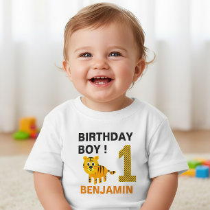Cute Tiger 1st First Birthday Party Baby T-Shirt