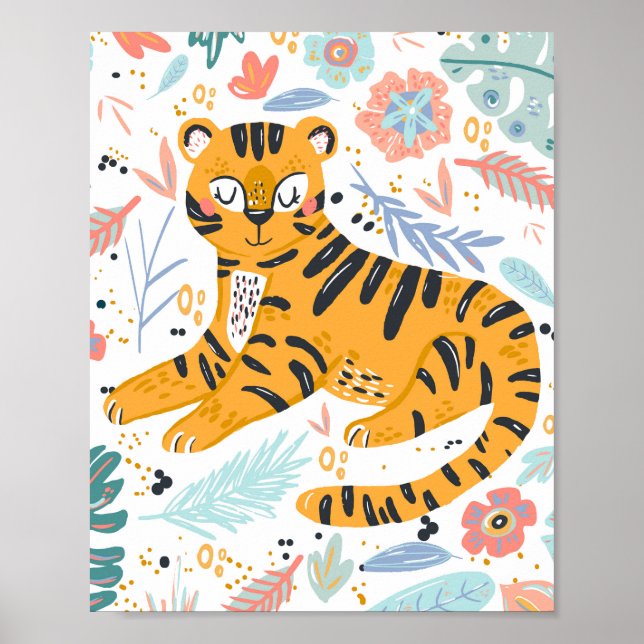 Cute Tiger Art Poster (Front)