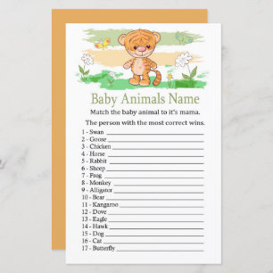 Cute Tiger Baby Animals Name Game