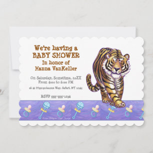 Cute Tiger Baby Shower Invitation
