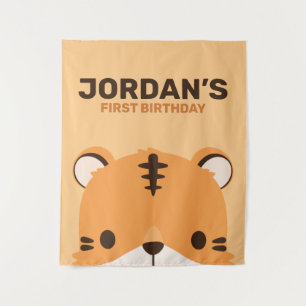 Cute Tiger Birthday Tapestry