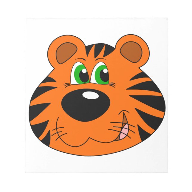 Cute Tiger Cartoon head Notepad (Front)