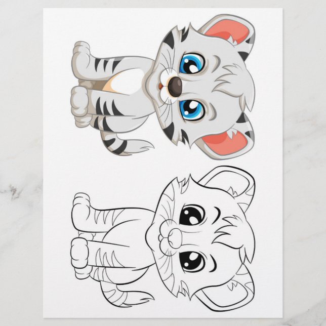 Cute tiger colouring page  (Front)