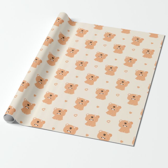 Cute Tiger Couple Wrapping Paper (Unrolled)