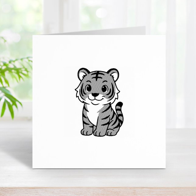 Cute Tiger Cub 1x1 Rubber Stamp (Creator Uploaded)