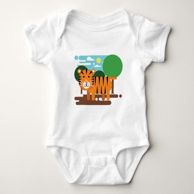 Cute Tiger Cub Baby Bodysuit (Front)