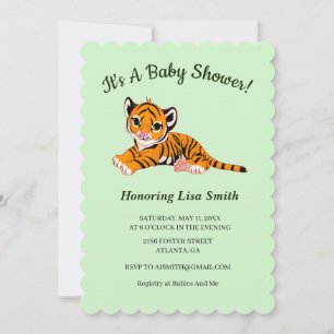 Cute Tiger Cub Baby Shower Invitation