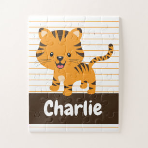Cute Tiger Cub, Personalized Kids Jigsaw Puzzle