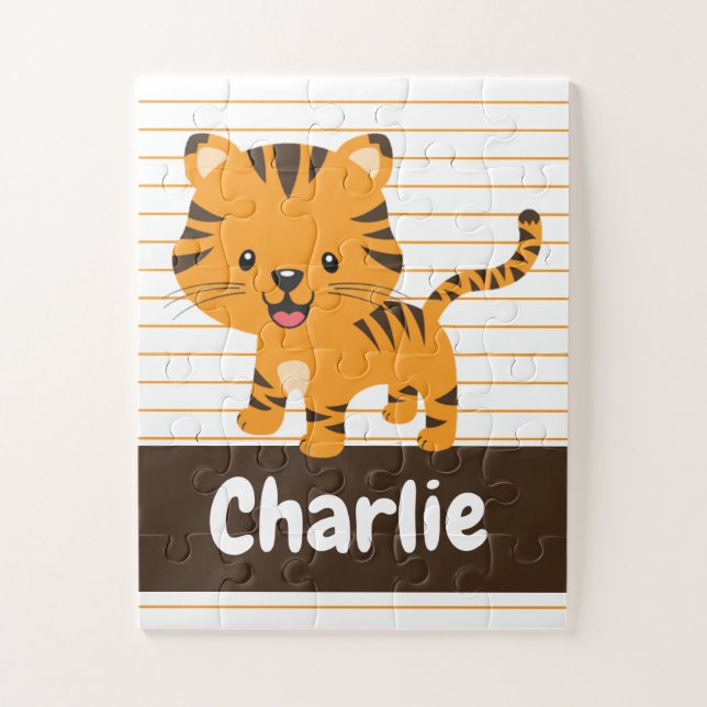 Cute Tiger Cub, Personalized Kids Jigsaw Puzzle (Vertical)