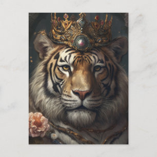 Cute Tiger in a Crown Postcard