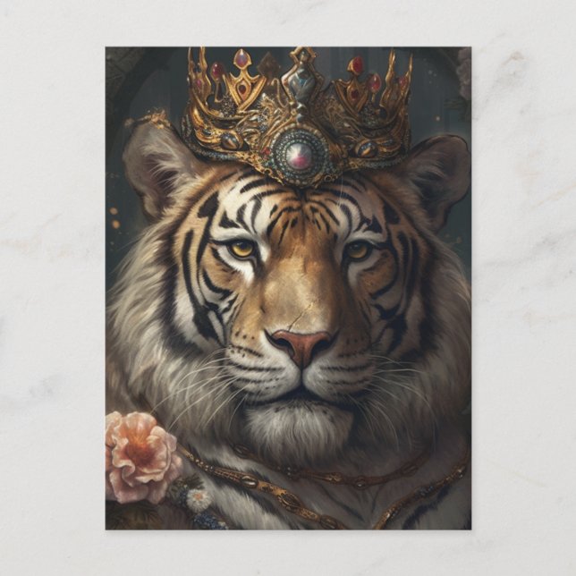 Cute Tiger in a Crown  Postcard (Front)