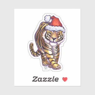 Cute Tiger in a Santa Hat