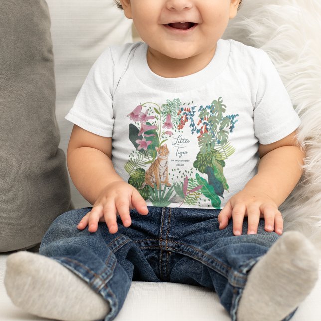 Cute Tiger Jungle Little Tiger Baby Shower    Baby T-Shirt (Little Tiger Baby T-shirt)