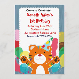 Cute Tiger - Kids Birthday Party invitation