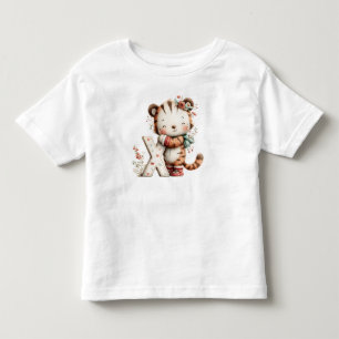 Cute Tiger Letter X Alphabet Nursery Toddler T-Shirt