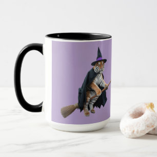Cute Tiger & Lion Witch Halloween Mug